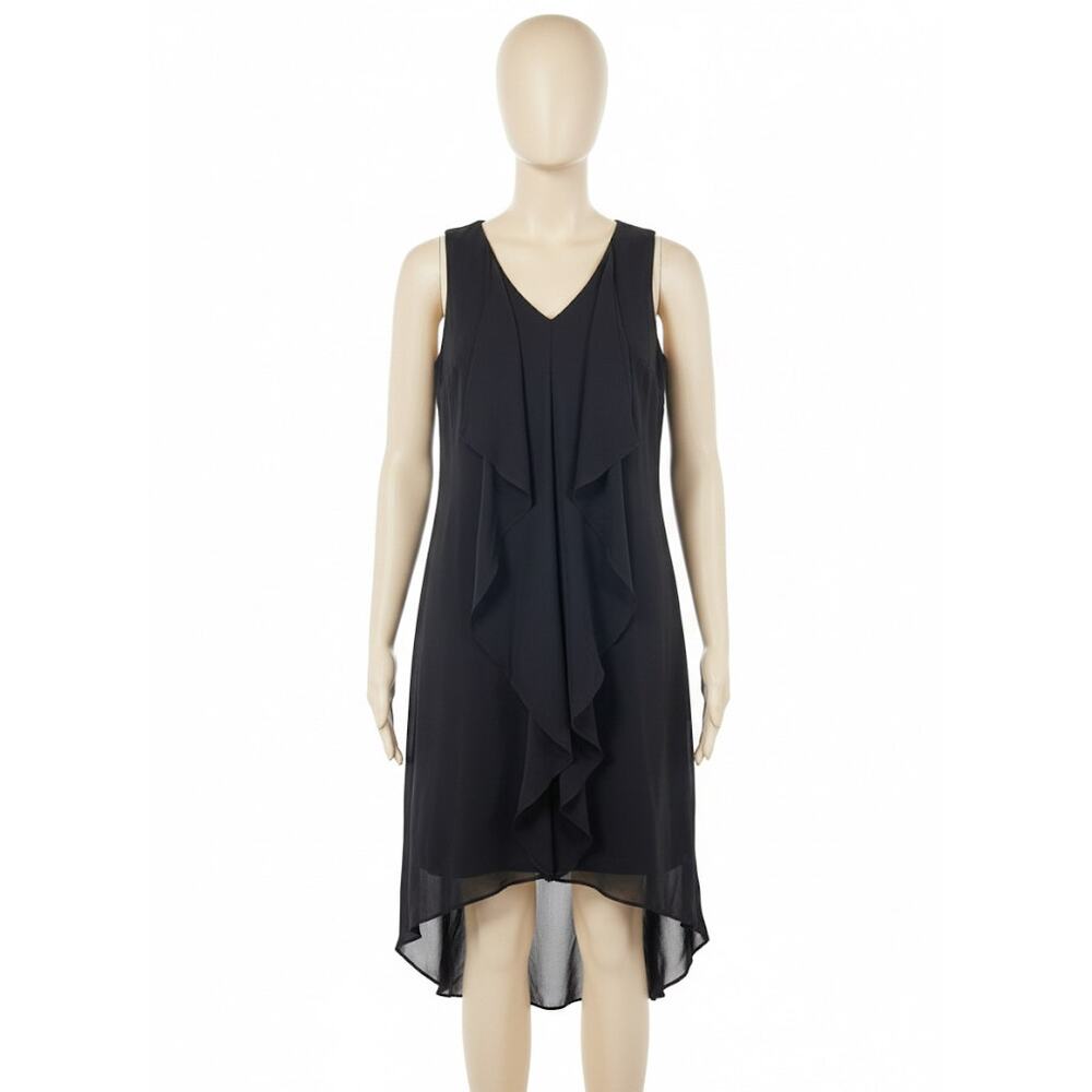 I.N.C. Black Sleeveless Ruffle Hi-Low Dress Women's Size M